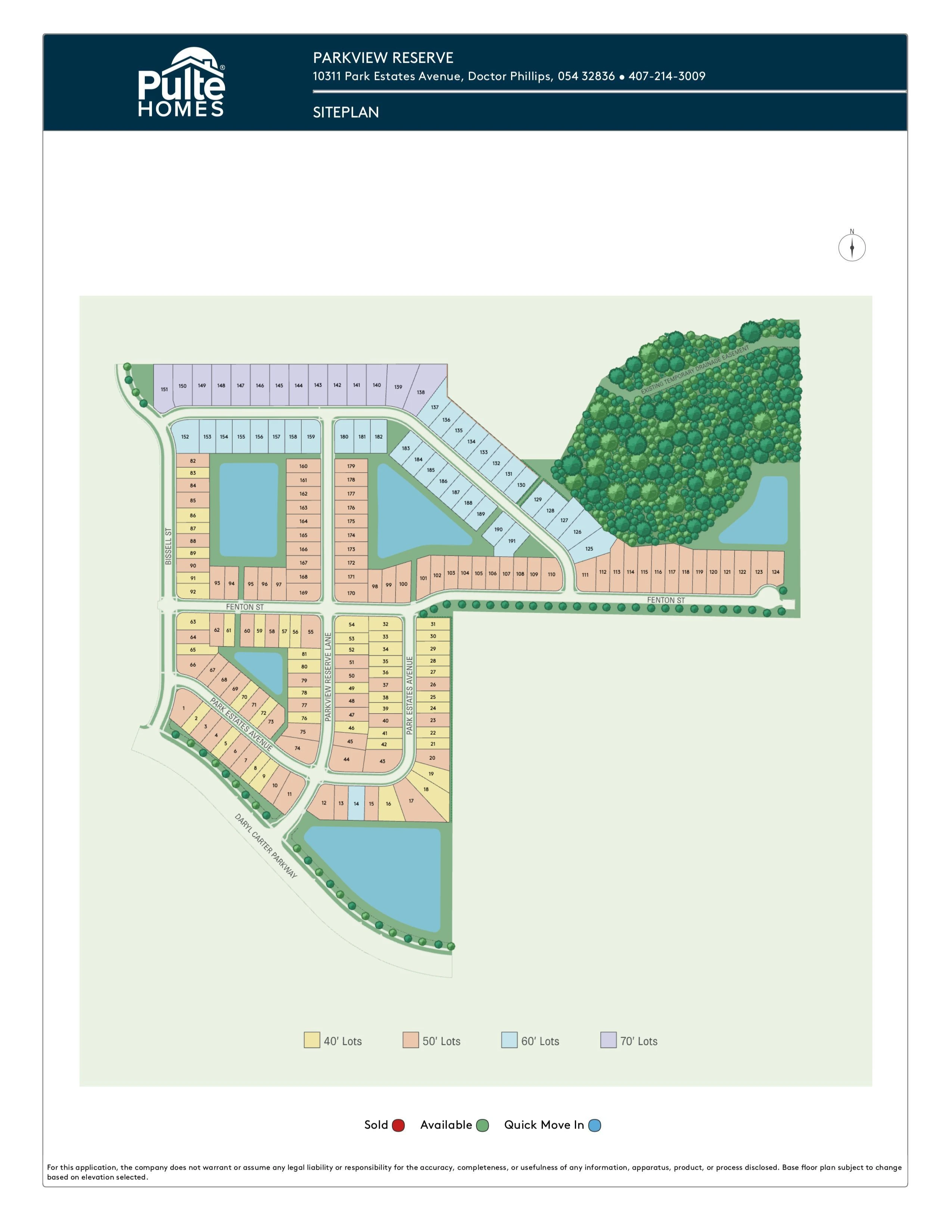 Parkview Reserve Sitemap